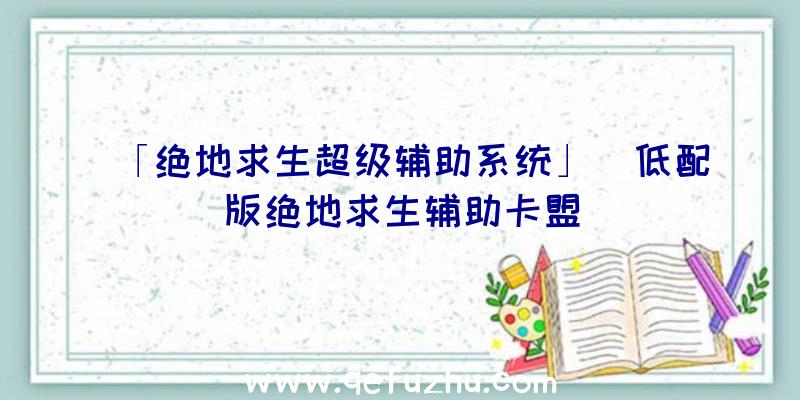 「绝地求生超级辅助系统」|低配版绝地求生辅助卡盟